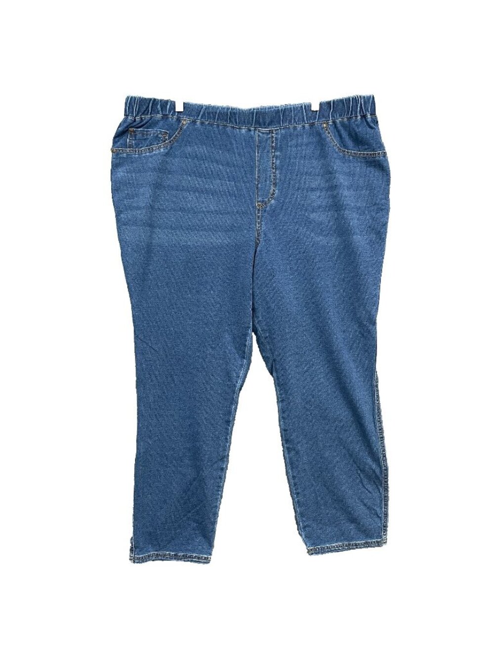 Catherines Knit Jeans Womens Size 2X Pull Up On Stretchy Elastic Waist Comfort